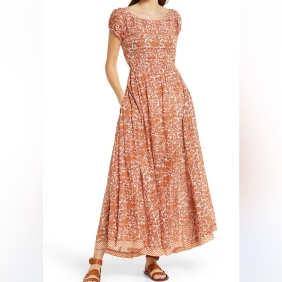 Free People ultra violet Maxi Dress Open Back in Tea Combo - Picture 2 of 5